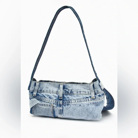 BLOGGERS FAV ZARA PATCHWORK DENIM SHOULDER BAG - Picture 9 of 10